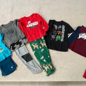 Boys Bundle  Size 4T Spider Man NBA and Avengers  Santa PJ's